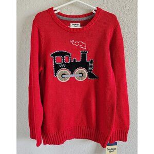 OshKosh B'gosh Boys Size 7 Cotton Sweater NWT 100% Cotton Train Engine Novelty